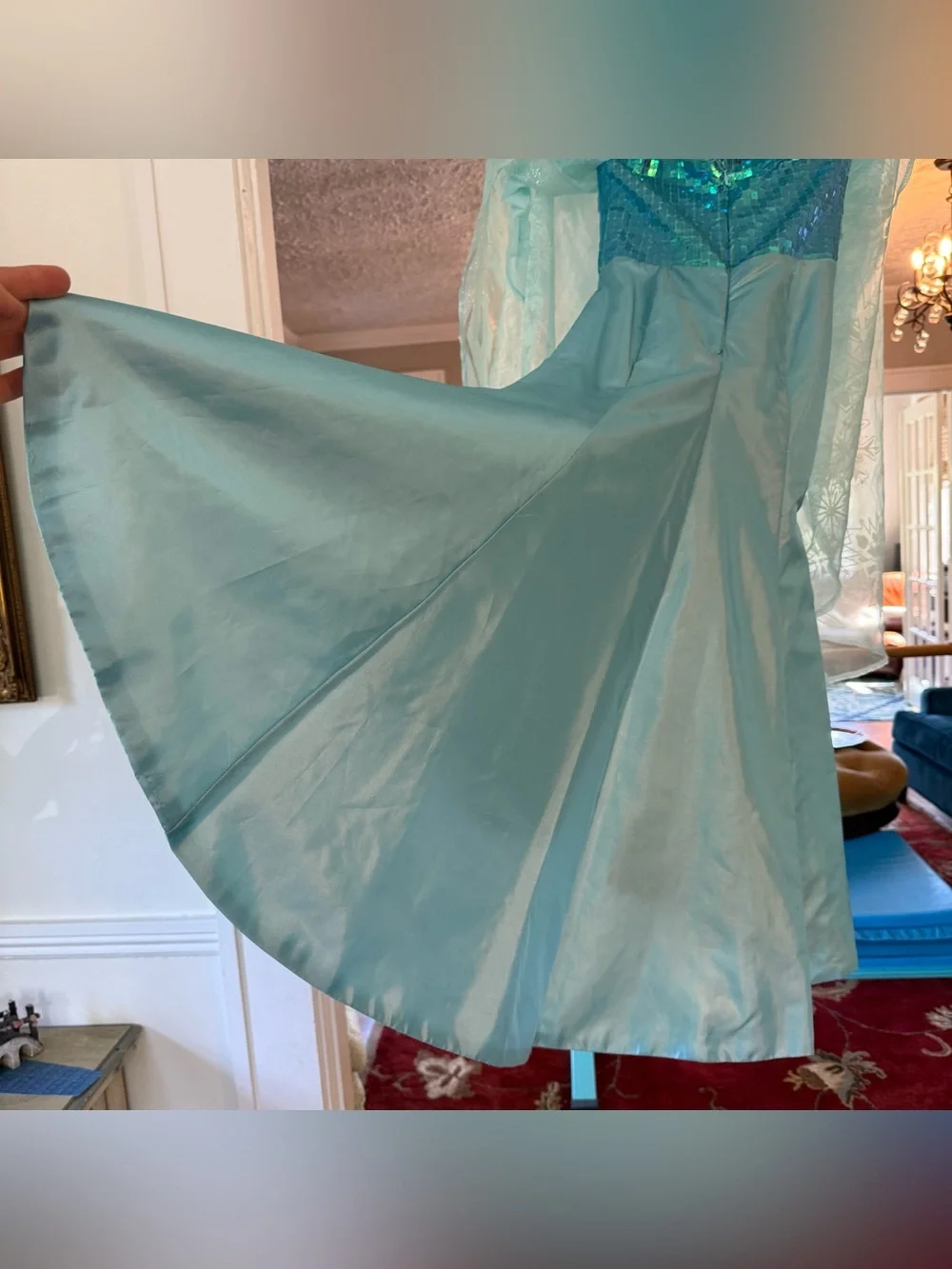 Chasing Fireflies Disney Frozen Ultimate Elsa Costume Sz 7 8 Long Dress w/ Train
